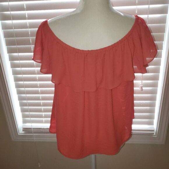 Maeve Coral Lightweight Multi-way Blouse Top - Size Medium - Picture 4 of 8